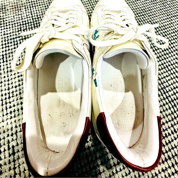 Burberry London White Leather Sneakers w unique art Sz, USA 🇺🇸 8.5 or Sz 41.5 🇮🇹 - Picture 6 of 9